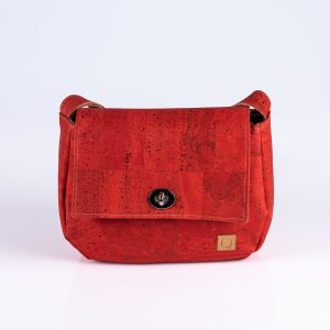 Tasche Elegance aus rotem Korkstoff von Q.Linda Manufaktur Vorderansicht