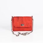 Handtasche Sally in Rot von Q.Linda Manufaktur Vorderansicht mit Taschenkette